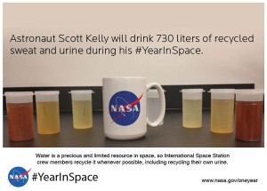 El astronauta Scott Kelly va a beber 730 litros de su propio sudor y la orina durante su año en el espacio 1 -