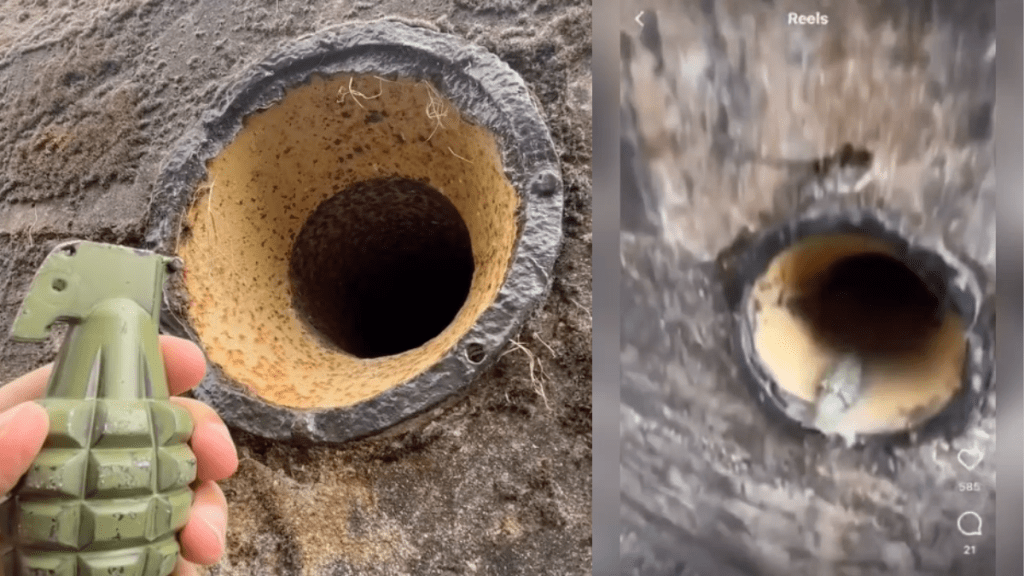 War tactics: False ventilation constructed in a bunker in Normandy. Surprise grenade! 1 -