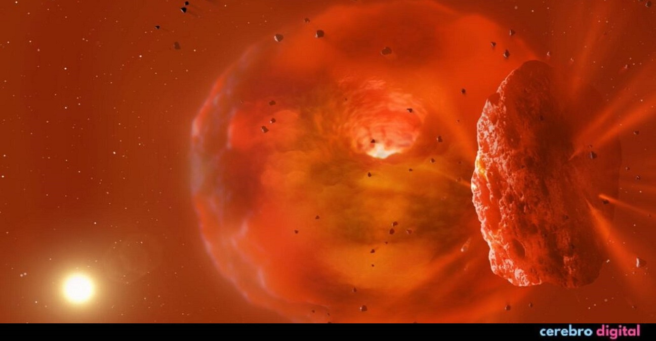 Por primera vez se detecta el resplandor de la colisión de un exoplaneta 1 -