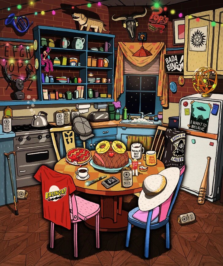 Esta ilustración posee 25 referencias a series populares ¿Eres capaz de encontrarlas?