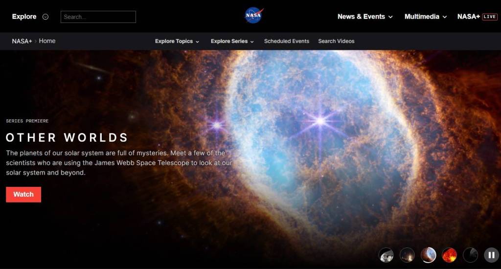 NASA+: La nueva plataforma de streaming de la NASA ya está disponible