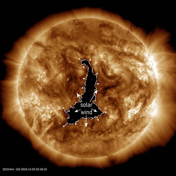 Enorme agujero 60 veces más grande que la Tierra se abre en el Sol