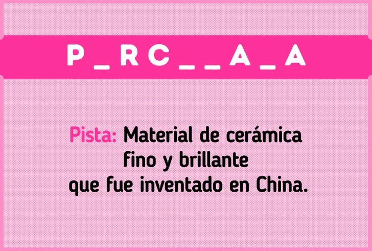 RETO AVANZADO: Descubre las 5 palabras lo más rápido que puedas 3 RETO AVANZADO: Descubre las 5 palabras lo más rápido que puedas