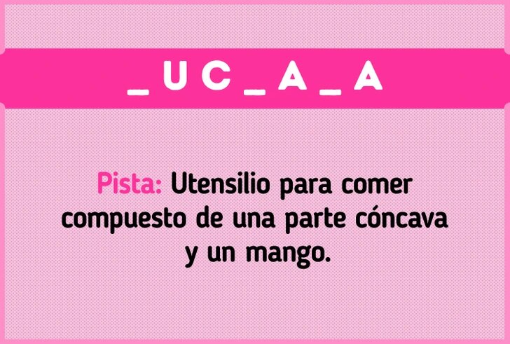 RETO AVANZADO: Descubre las 5 palabras lo más rápido que puedas 6 RETO AVANZADO: Descubre las 5 palabras lo más rápido que puedas