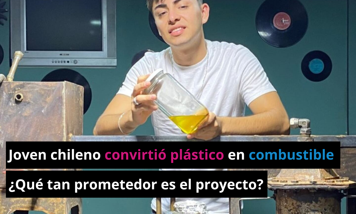 Claudio Álvarez, joven chileno de 22 años que convirtió el plástico en combustible