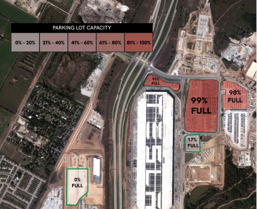 Tesla acumula tantos autos sin vender en Estados Unidos que son visibles desde el espacio